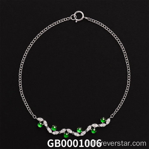 Bracelet naturel vitreux Jadeite Jade Happiness &amp; Prosperity